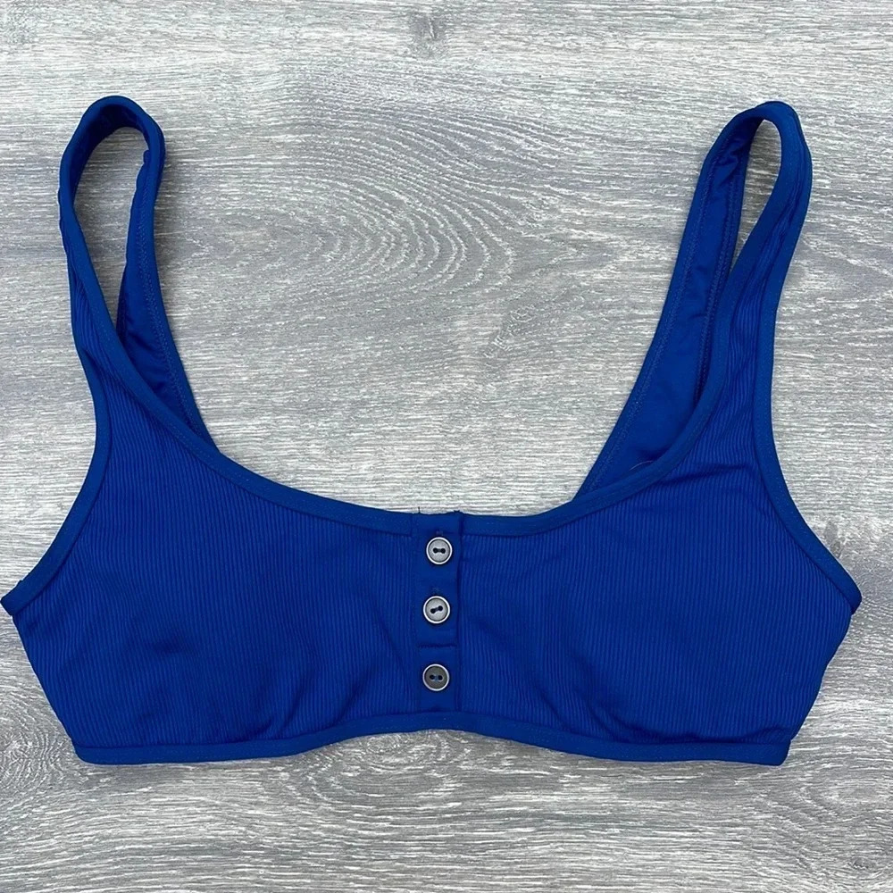L*Space Ribbed Robbie Bikini Top, indigo - Picture 2 of 9